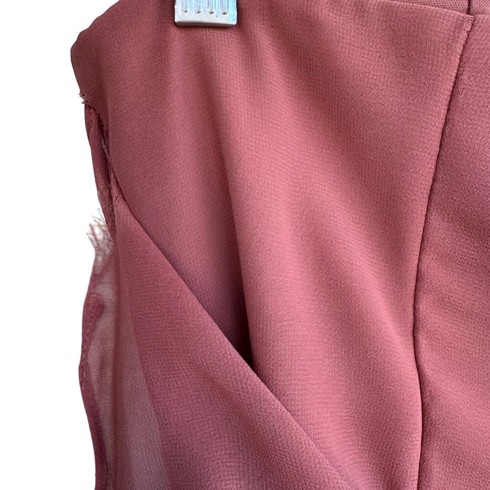 Birdy Grey Pink Bridesmaid Dress Matching Bow Tie Set Large Elegant Formal Wear - Picture 8 of 16